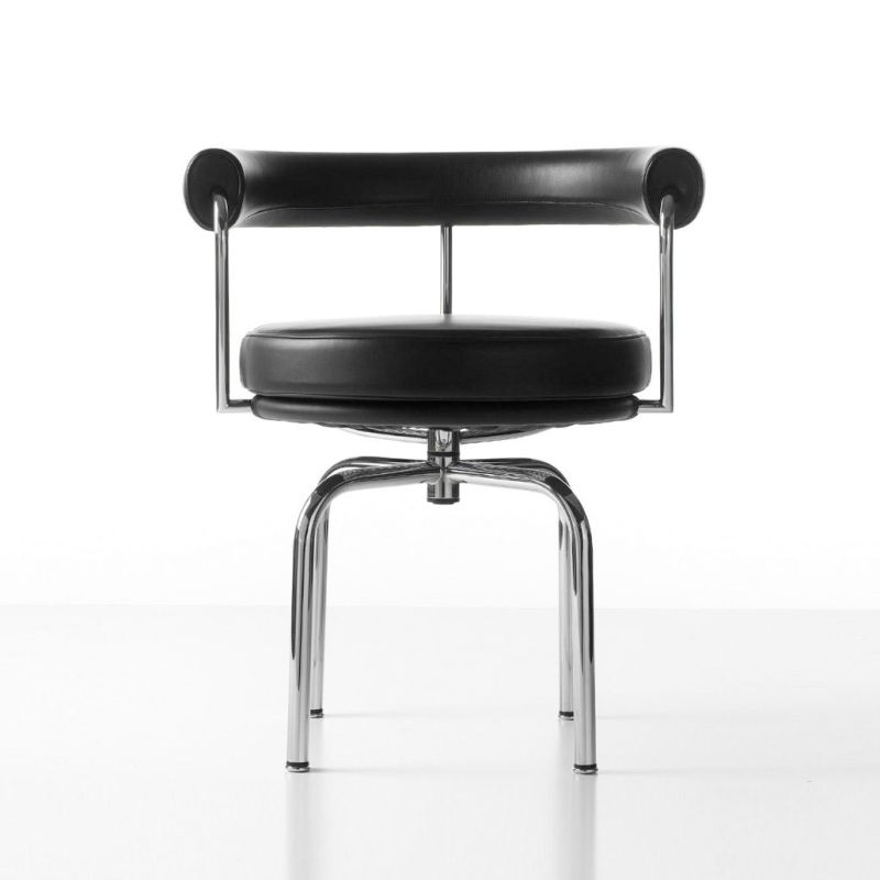 Cassina Le Corbusier LC7 Drehstuhl verchromt Leder schwarz Cassina Le Corbusier LC7 Drehstuhl verchromt Leder schwarz