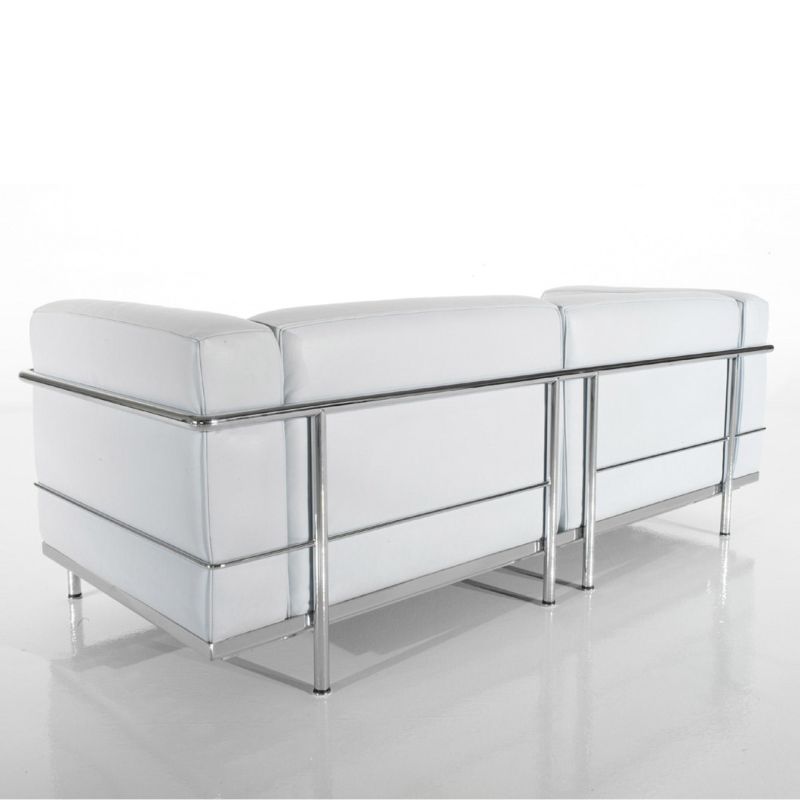Cassina LC3 2-Sitzer Chrom Leder weiß Cassina LC3 2-Sitzer Chrom Leder weiß