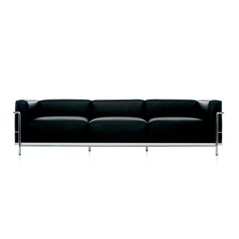 Cassina LC3 3-Sitzer chrom Leder schwarz Cassina LC3 3-Sitzer chrom Leder schwarz