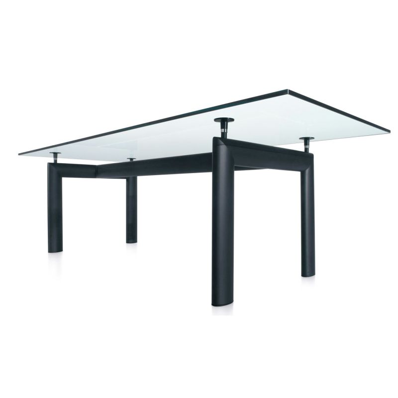 Cassina LC6 Tisch Gestell schwarz Platte Kristallglas Cassina LC6 Tisch Gestell schwarz Platte Kristallglas