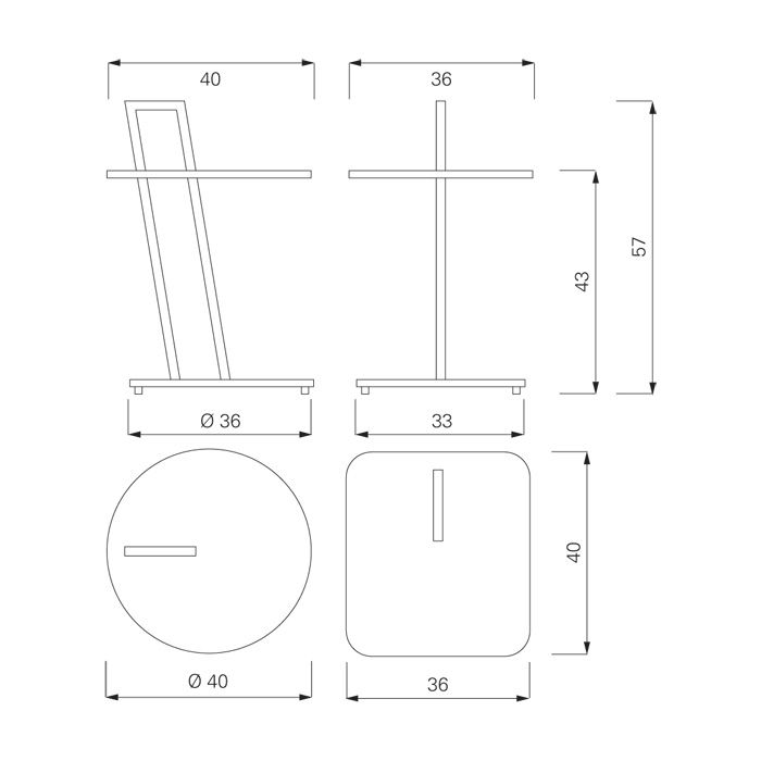ClassiCon Occasional Table Beistelltisch Abmessungen