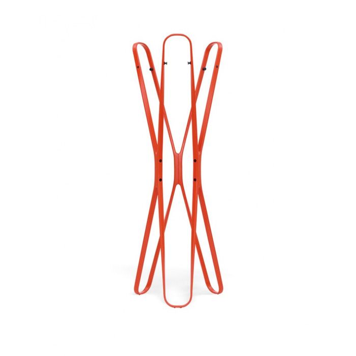 Garderobenständer ClassiCon Saturn in blutorange gebeizter Buche