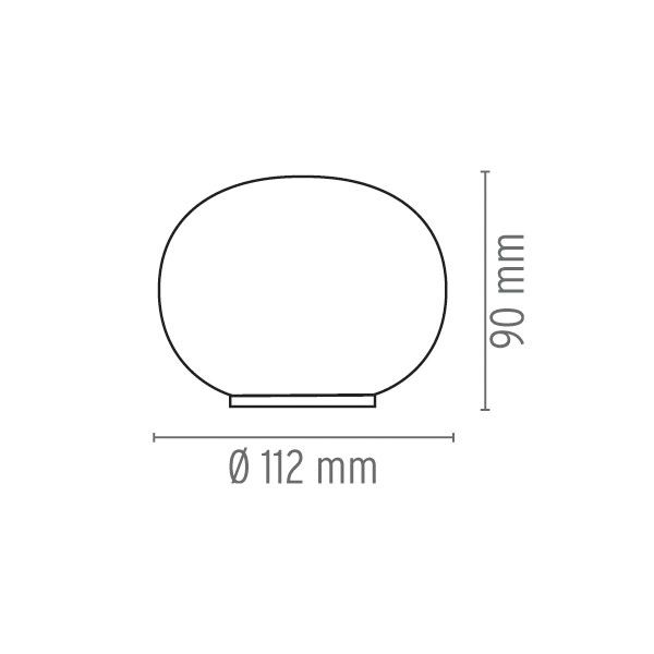 Größe der Tischleuchte Mini Glo-Ball T von Flos