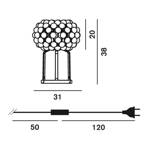 Foscarini Caboche Tavolo Piccola Größe