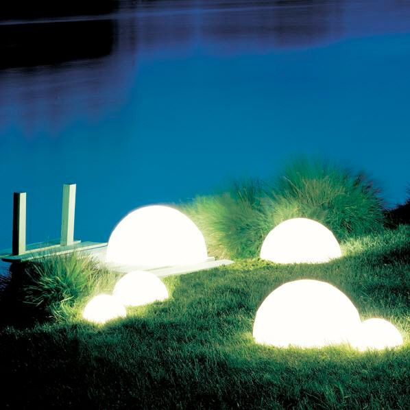 Moonlight Halbkugel Gartenlampe weiß Eingrabversion