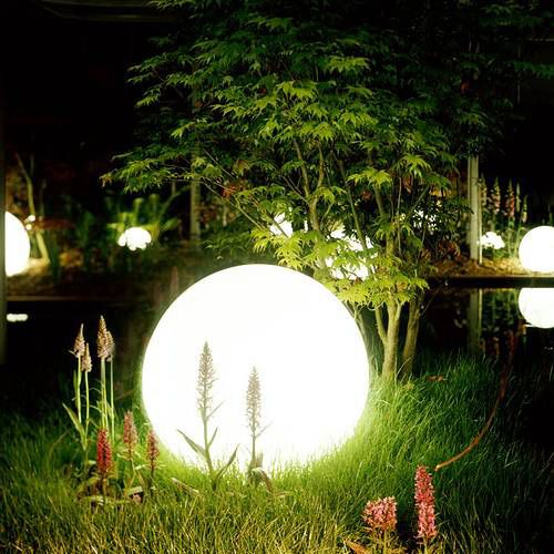 Moonlight Lichtkugel MBG in weiß mit Eingrabsockel