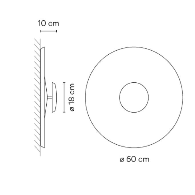 Top 1160 (60 cm) Wand- & Deckenleuchte
