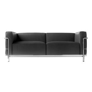 Cassina LC3 2-Sitzer Chrom Leder schwarz