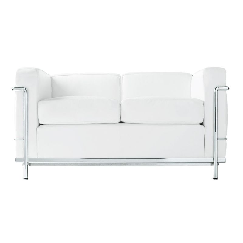 Cassina Le Corbusier LC2 Sofa 2-Sitzer Leder weiß