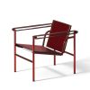 Cassina 1 Fauteuil dossier basculant Sessel Kernleder rot, Gestell rot glänzend