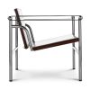 Cassina 1 Fauteuil dossier basculant Sessel Kernleder schwarz, Gestell verchromt