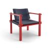 COR Farmer Sessel Stoff 5093 blau, Esche rot geölt