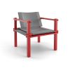 COR Farmer Sessel Stoff 5091 grau, Esche rot geölt
