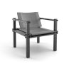 COR Farmer Sessel Stoff 5091 grau, Esche schwarz geölt