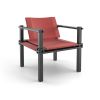 COR Farmer Sessel Stoff 5092 rot, Esche schwarz geölt