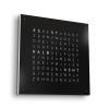 QlockTwo Earth 45 Uhr (Deutsch) Black Pepper (Edelstahl matt schwarz)