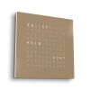 QlockTwo Earth 45 Uhr (Deutsch) Hazelnut (Edelstahl matt hellbraun)