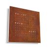 QlockTwo Earth 45 Uhr (Deutsch) Rust (Rohstahl gerostet)