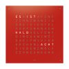 QlockTwo Earth 90 Uhr (Deutsch) Red Pepper (Edelstahl matt rot)