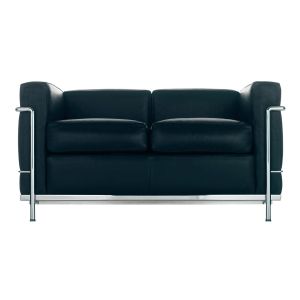 Cassina Le Corbusier LC2 Sofa 2-Sitzer Leder schwarz